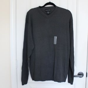 NWOT Baracuta grey vneck pullover SizeXL